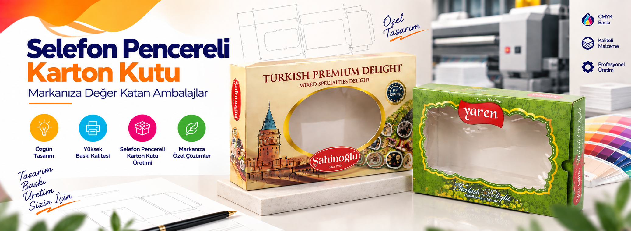 Selefon Pencereli Karton Kutu & Üretimi